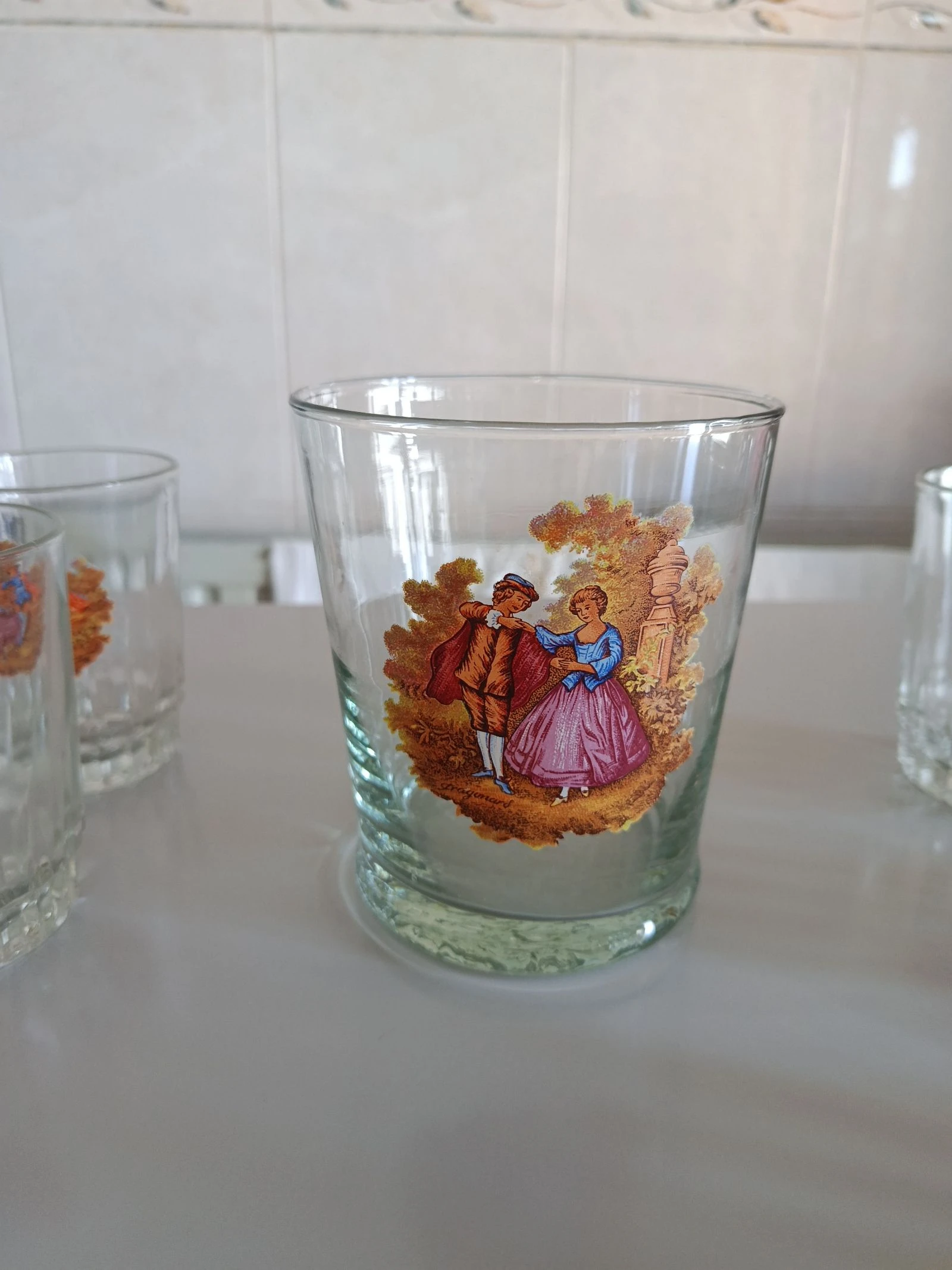 Ensemble 6 verres+seau à glaçons, style vintage. Neuf. – photo 2
